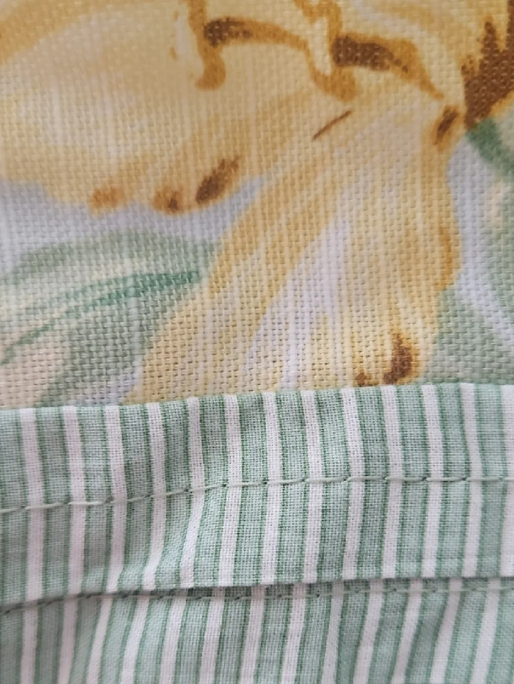 Laura Ashley Lifestyle Pale Blue Yellow Rose Green Stipes Cotton Comforter Shams